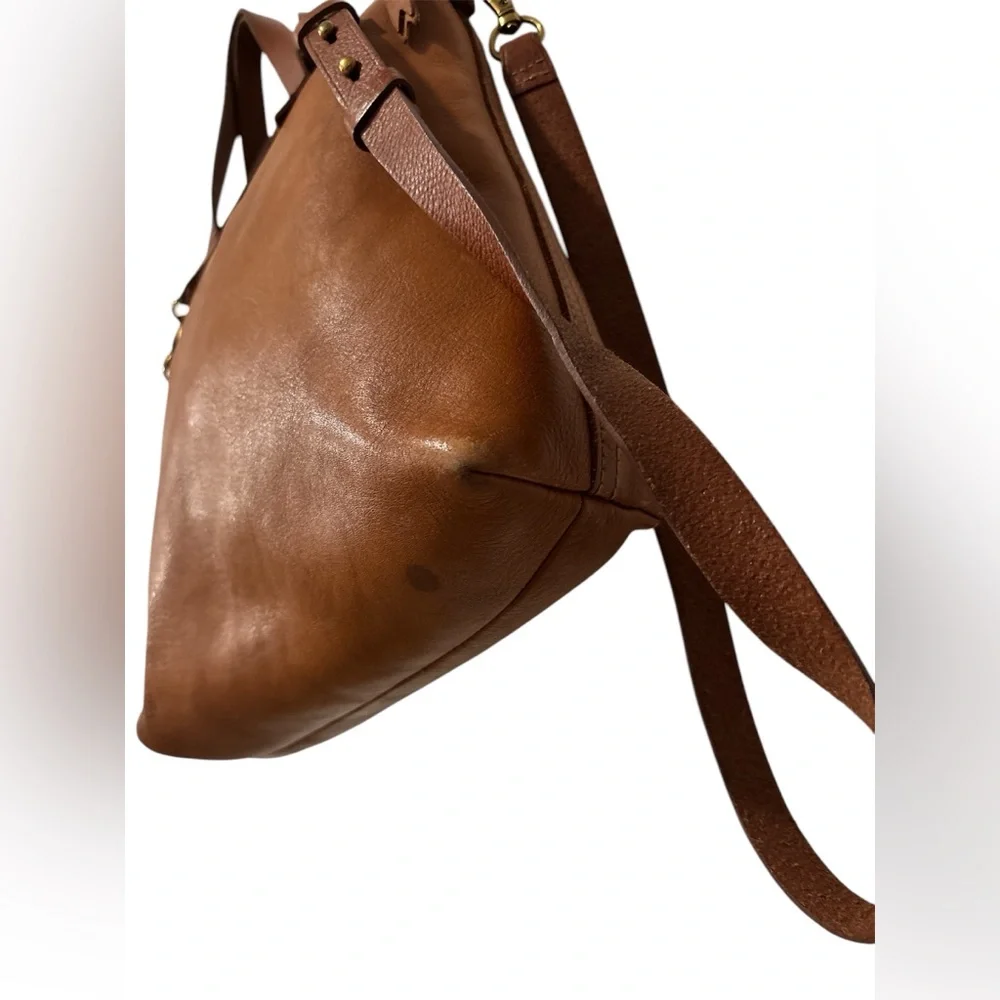 Madewell Brown Leather Tote Bag w long strap